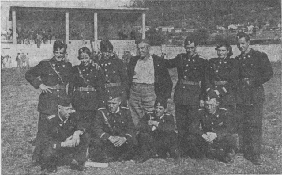 Ekipa gasilcev na tekmovanju v Sežani 1955